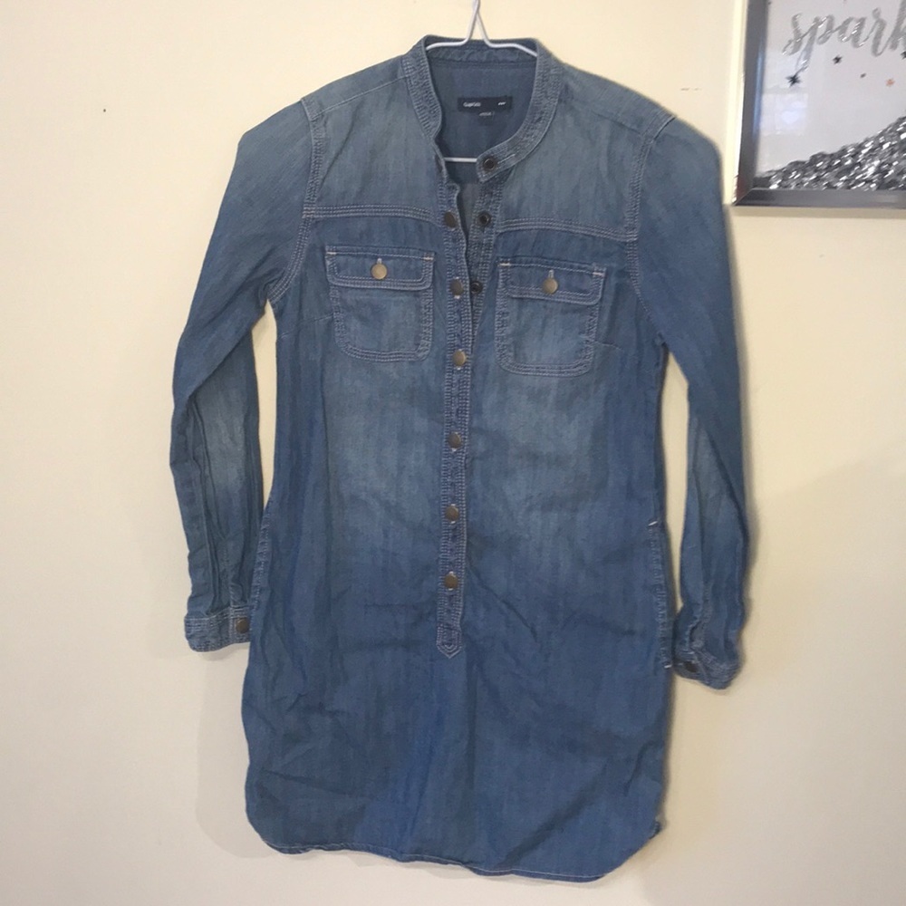 Gap Kids long sleeve Denim Dress with pockets